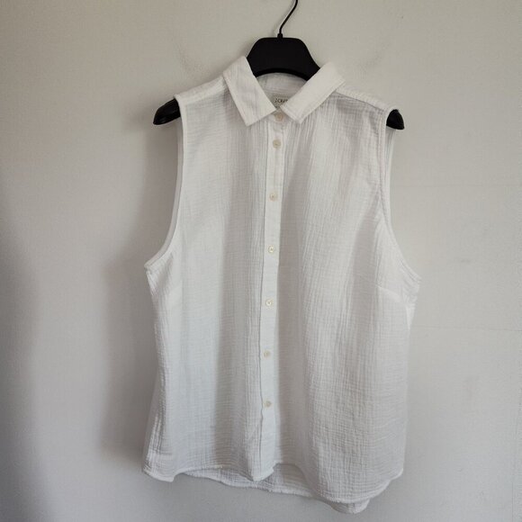 Ladies SZ XXL J Crew Factory White  Sleeveless Blouse - Picture 1 of 4